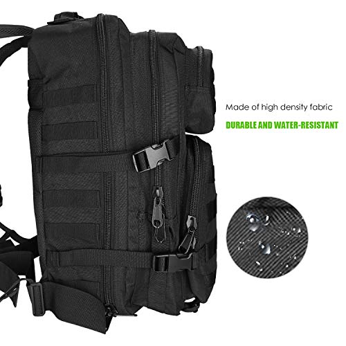 ProCase Mochila Táctica Militar 40L, Paquete de Asalto MOLLE de Gran Capacidad para Utilidad Militar, Bolsa de Emergencia de 3 Días para Caza Senderismo Acampada y Actividad al Aire Libre –Negro