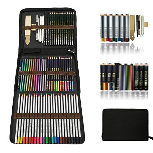 Profesional Lápices de colores Conjunto de Dibujo Artístico,lapiz dibujo y Bosquejo Material Set,Incluye lápices metálicos,acuarelables,carbón,Lápices Pastel,Herramientas de dibujo y Caja de lápiz Profesional Lápices de colores Conjunto de Dibujo Artístico,lapiz dibujo y Bosquejo Material Set,Incluye lápices metálicos,acuarelables,carbón,Lápices Pastel,Herramientas de dibujo y Caja de lápiz