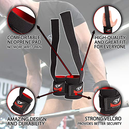 Profesionales Correas Levantamiento de Pesas con Acolchados Mmuñequeras para Gimnasio Fitness Culturismo Lifting Straps