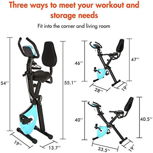 Profun Bicicleta Estática Plegable de Fitness con Respaldo Xbike con App Pantalla LCD 10-Niveles Ajustable para Ejercicio Entrenamiento en Casa (Negro+Respaldo) Profun Bicicleta Estática Plegable de Fitness con Respaldo Xbike con App Pantalla LCD 10-Niveles Ajustable para Ejercicio Entrenamiento en Casa (Negro+Respaldo)