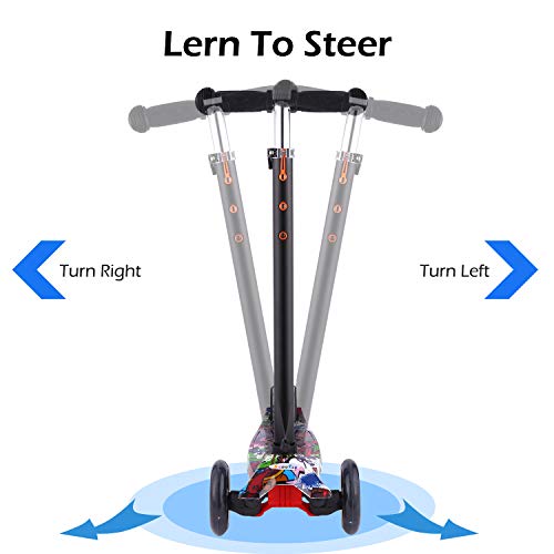 Profun Patinete 4 Ruedas Patinete para Niños Flash Patinete con Luces Altura de Manillar Ajustable de 64-87CM Ideal para Niños de 3-8 años(Menores de 1,4 m)(Graffiti) Profun Patinete 4 Ruedas Patinete para Niños Flash Patinete con Luces Altura de Manillar Ajustable de 64-87CM Ideal para Niños de 3-8 años(Menores de 1,4 m)(Graffiti)