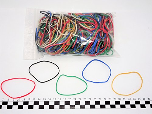 Progom - Gomas Elasticas - 80(ø50) mm x 1.7mm - colores mezclados (rojo,blanco,natural,verde,azul,negro) - bolsa de 200 piezas Progom - Gomas Elasticas - 80(ø50) mm x 1.7mm - colores mezclados (rojo,blanco,natural,verde,azul,negro) - bolsa de 200 piezas