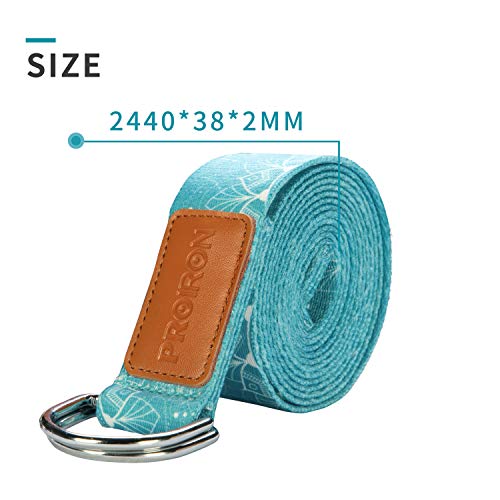 PROIRON Correas de Yoga Ajustable Cinturón para Estiramientos Algodon Correa para Ejercicios con Hebilla Metal D-Anillos 2mm Ultra Grueso PROIRON Correas de Yoga Ajustable Cinturón para Estiramientos Algodon Correa para Ejercicios con Hebilla Metal D-Anillos 2mm Ultra Grueso