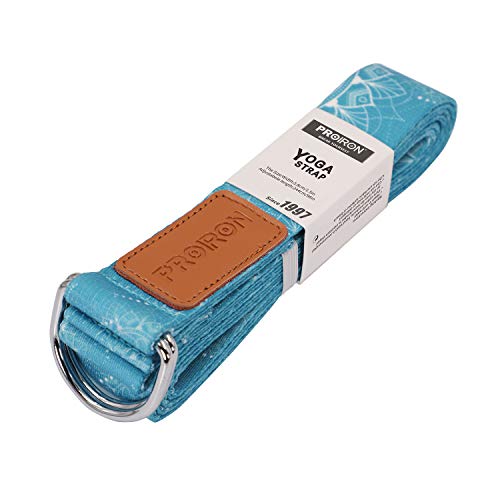 PROIRON Correas de Yoga Ajustable Cinturón para Estiramientos Algodon Correa para Ejercicios con Hebilla Metal D-Anillos 2mm Ultra Grueso PROIRON Correas de Yoga Ajustable Cinturón para Estiramientos Algodon Correa para Ejercicios con Hebilla Metal D-Anillos 2mm Ultra Grueso