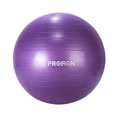 PROIRON Fitness Pelota de Ejercicio - Bola Suiza con Bomba de Inflado,Bola de Yoga antirrebote y Antideslizante,Bola de Equilibrio para Gimnasio Pilates Gimnasio de Yoga Púrpura 75cm