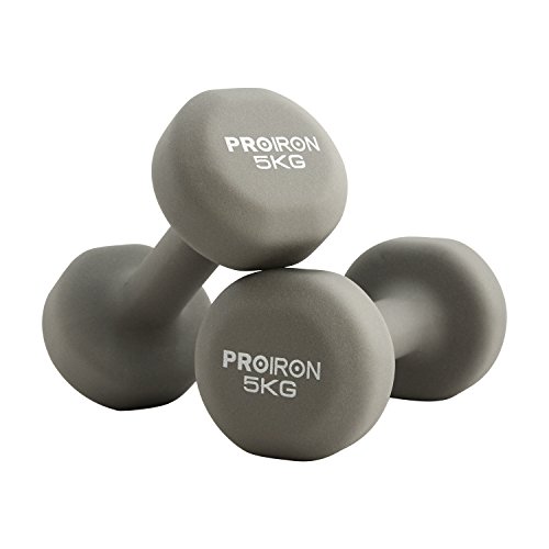 PROIRON Mancuernas de Neopreno -Mancuernas con Revestimiento de Neopreno 2 x 5 kg PROIRON Mancuernas de Neopreno -Mancuernas con Revestimiento de Neopreno 2 x 5 kg
