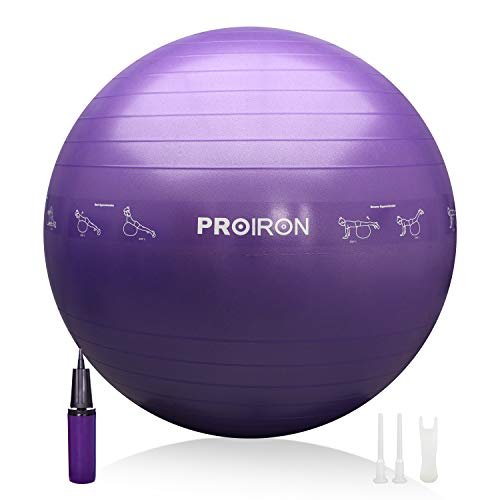 PROIRON Pelota de Pilates 55cm Fitball Pilates Pelota Embarazo (Púrpura)