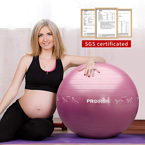 PROIRON Pelota de Pilates 55cm Fitball Pilates Pelota Embarazo (Púrpura)