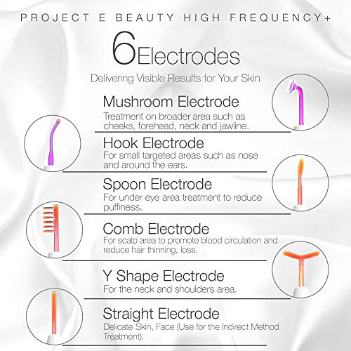 Project E Beauty - Máquina facial de cuidado facial para acné de alta frecuencia D'arsonval reafirmante de piel antiarrugas Project E Beauty - Máquina facial de cuidado facial para acné de alta frecuencia D'arsonval reafirmante de piel antiarrugas