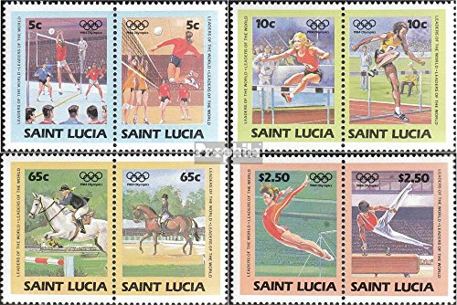 Prophila Collection St. lucía 664-671 Parejas (Completa.edición.) 1984 olímpicos Juegos de Verano 84 (Sellos para los coleccionistas) Caballos