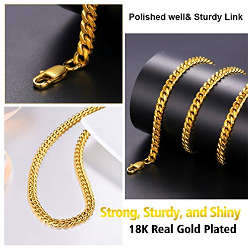 PROSTEEL Chapado en Oro Amarillo Acero Inoxidable Cadena de Hombre 6mm Ancho cadeba Acero Collar sin Colgante Estilo Freno Simple y Hip Hop Rock PROSTEEL Chapado en Oro Amarillo Acero Inoxidable Cadena de Hombre 6mm Ancho cadeba Acero Collar sin Colgante Estilo Freno Simple y Hip Hop Rock