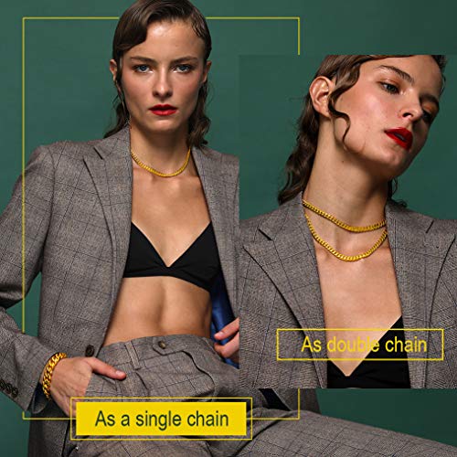 PROSTEEL Chapado en Oro Amarillo Acero Inoxidable Cadena de Hombre 6mm Ancho cadeba Acero Collar sin Colgante Estilo Freno Simple y Hip Hop Rock PROSTEEL Chapado en Oro Amarillo Acero Inoxidable Cadena de Hombre 6mm Ancho cadeba Acero Collar sin Colgante Estilo Freno Simple y Hip Hop Rock