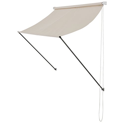 [pro.tec]® Toldo montando en la pared - Beige - 200 x 120 cm - Terraza Balcón Toldo extensible - Persiana de la ventana Exterior