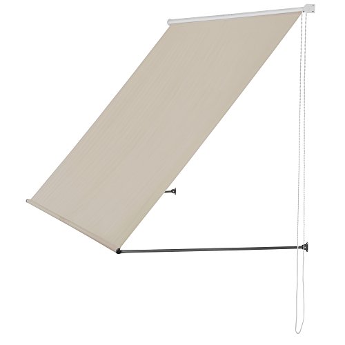 [pro.tec]® Toldo montando en la pared - Beige - 200 x 120 cm - Terraza Balcón Toldo extensible - Persiana de la ventana Exterior