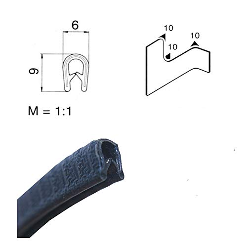 Protector de bordes EUTRAS 2129 KS1001, rango 0,5 – 1,5 mm, 3 m, negro Protector de bordes EUTRAS 2129 KS1001, rango 0,5 – 1,5 mm, 3 m, negro