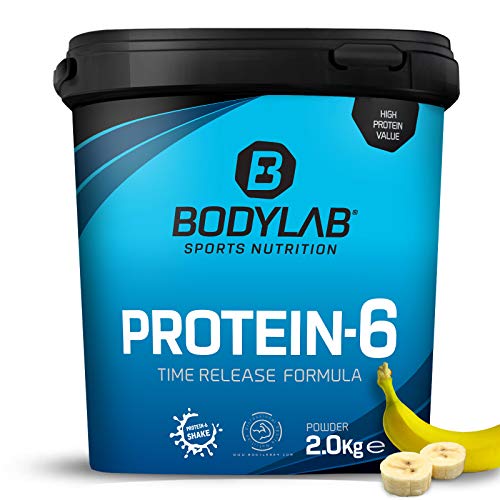 Protein-6 de Bodylab24 2 kg | Polvo de proteína multicomponente con 6 fuentes de proteína | Plátano