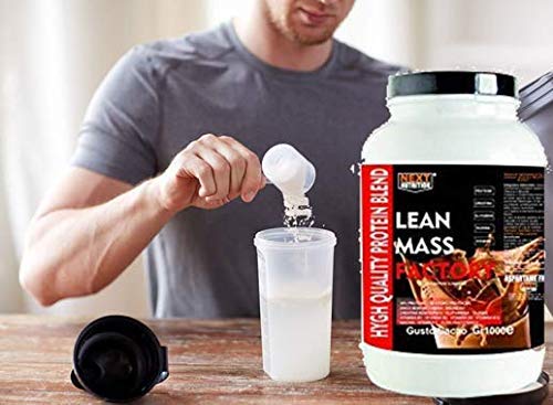 Proteína Aumento de Peso Recuperación Masa muscular Gainer Lean Mass Factory PROTEIN G 1000 Cacao Liberación Lenta Creatina Glutamina Taurina ZMA Vitaminas Sin Gluten de Aspartamo