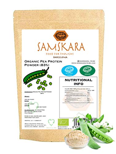 Proteina de Guisante (83%) en Polvo de Agricultura Ecológica SAMSKARA Organic agriculture Pea Protein Powder (83%) (1kg)