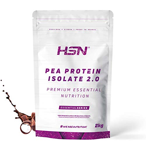 Proteína de Guisante Aislada de HSN | Vegan Protein | Pea Protein Isolate | Edulcorada con Estevia | Vegano, Sin Lactosa, Sin Gluten, Sin Azúcar, Sin Soja, En Polvo, Sabor Chocolate, 2 Kg