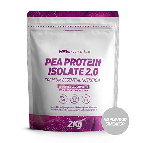 Proteína de Guisante Aislada de HSN | Vegan Protein | Pea Protein Isolate | Edulcorada con Estevia | Vegano, Sin Lactosa, Sin Gluten, Sin Azúcar, Sin Soja, En Polvo, Sabor Neutro, 2 Kg