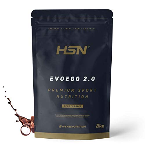 Proteína de Huevo de HSN Evoegg 2.0 | 100% Albúmina de Huevo en Polvo | Egg Protein | Para personas intolerantes a la lactosa y ovo-lactovegetarianos | Sin Gluten, Sin Lactosa, Sabor Chocolate, 2Kg