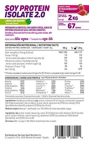 Proteína de Soja Aislada de HSN | Vegan Protein | Proteína Vegana con Stevia | Soy Protein Isolate | Sin Gluten, Sin Colesterol, Sin OMG, Sin Azúcar, Sin Lactosa, Sabor Fresa, 2 Kg Proteína de Soja Aislada de HSN | Vegan Protein | Proteína Vegana con Stevia | Soy Protein Isolate | Sin Gluten, Sin Colesterol, Sin OMG, Sin Azúcar, Sin Lactosa, Sabor Fresa, 2 Kg