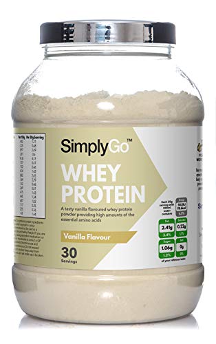 Proteína de Suero de Leche Sabor Vainilla - ¡30 Raciones! - Apto para vegetarianos - 900gr - SimplySupplements