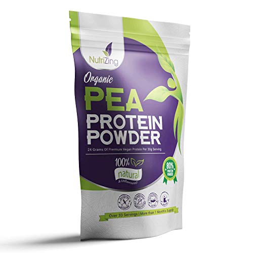 Proteína en Polvo Orgánica de Guisante sin Sabor NutriZing - 80% Proteína - Más de 30 raciones - Lo mejor para vegetarianos y veganos - Libre de Soya y Gluten - bolsa de 1kg Proteína en Polvo Orgánica de Guisante sin Sabor NutriZing - 80% Proteína - Más de 30 raciones - Lo mejor para vegetarianos y veganos - Libre de Soya y Gluten - bolsa de 1kg