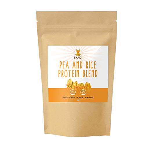 Proteina isolada de Guisante y Arroz - 1 kg. Proteína vegana Sin Gluten. Suplemento alimenticio 100% natural. Proteina vegetal en polvo.