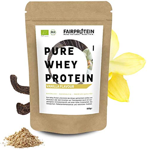 Proteína Whey en polvo de Suero Vainilla BIO sin soja - Batidos de proteína"certificado orgánico" 650g Organic Whey Protein