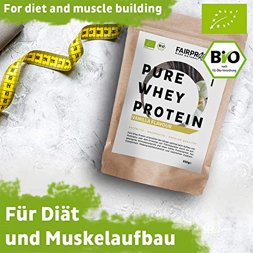 Proteína Whey en polvo de Suero Vainilla BIO sin soja - Batidos de proteína"certificado orgánico" 650g Organic Whey Protein