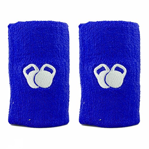 PROTONE Kettlebell/Pesas Rusas Protector de muñeca y Brazo: un Juego de Protectores de muñeca con un diseño Delgado Que Incluye un Inserto de plástico para protección - Negro (Azul)