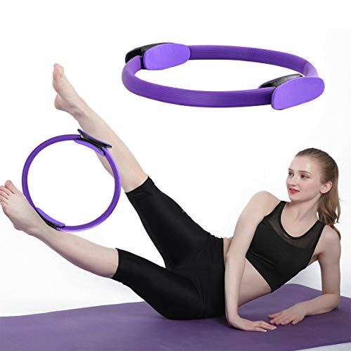 PROVO Yoga Aro Pilates, Anillo de Pilates con asaentrenamiento para Resistencia y Flexibilidad, Anillo Yoga Círculo Mágico para Fitnes Ring Pilates Círculo de Ejercicio Mágico para Quemar Grasa