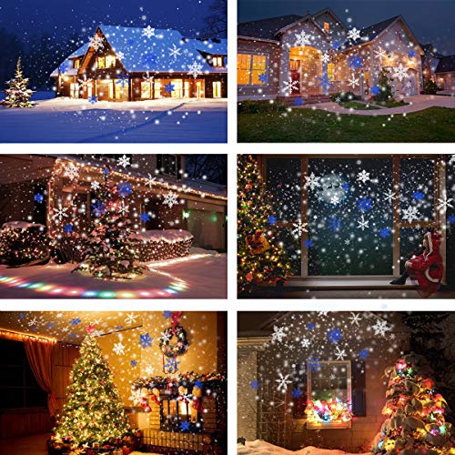 Proyector De Luces NavideñAs,Luz Led NavideñA Con Control Remoto,Para LáMpara De ProyeccióN Exterior Impermeable Ip65 Para JardíN,Navidad, Fiesta, Tormenta De Nieve Copo De Nieve