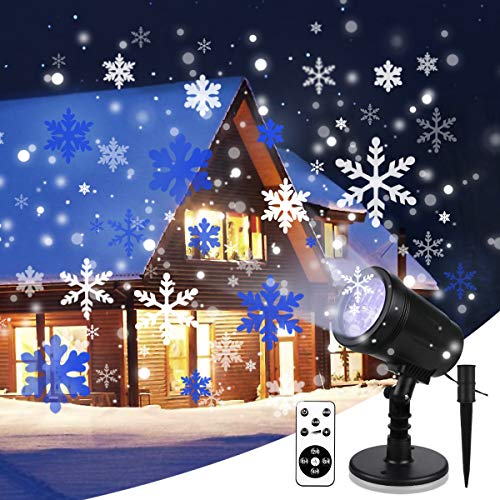 Proyector De Luces NavideñAs,Luz Led NavideñA Con Control Remoto,Para LáMpara De ProyeccióN Exterior Impermeable Ip65 Para JardíN,Navidad, Fiesta, Tormenta De Nieve Copo De Nieve