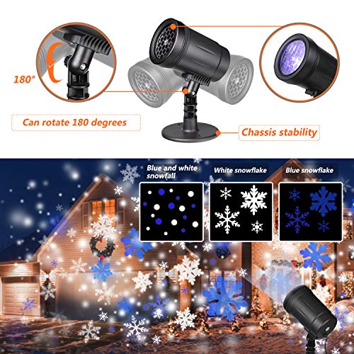 Proyector De Luces NavideñAs,Luz Led NavideñA Con Control Remoto,Para LáMpara De ProyeccióN Exterior Impermeable Ip65 Para JardíN,Navidad, Fiesta, Tormenta De Nieve Copo De Nieve