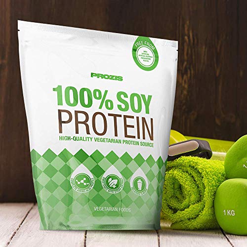 Prozis 100% Proteína de soja 900 g Fresa 23G Proteína De Vegetal Por Dosis Con Un Perfil De Aminoácidos Esenciales, Rica En Bcaa