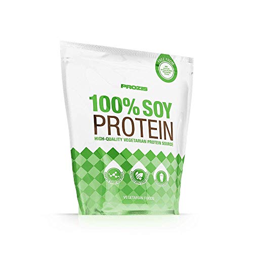 Prozis 100% Proteína de soja 900 g Fresa 23G Proteína De Vegetal Por Dosis Con Un Perfil De Aminoácidos Esenciales, Rica En Bcaa