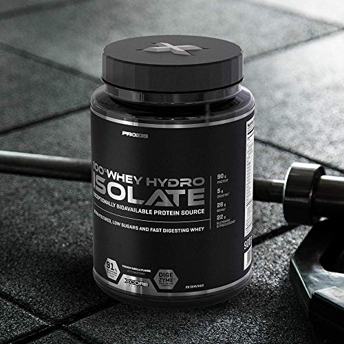 Prozis 100% Whey Hydro Isolate SS Mejor Sabor Para la Quema De Grasas, la Recuperación Muscular y la Musculación, bajo en Carbohidratos, Vainilla Francesa - 900 g