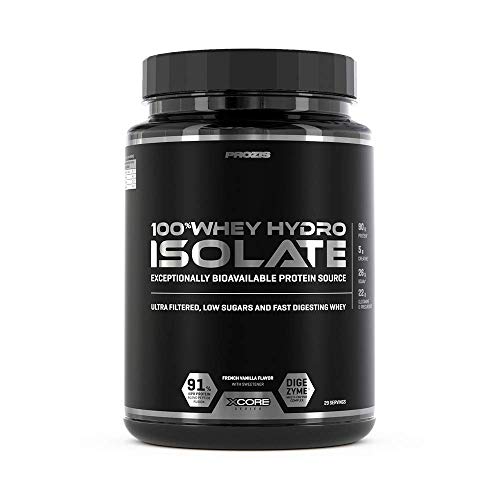 Prozis 100% Whey Hydro Isolate SS Mejor Sabor Para la Quema De Grasas, la Recuperación Muscular y la Musculación, bajo en Carbohidratos, Vainilla Francesa - 900 g