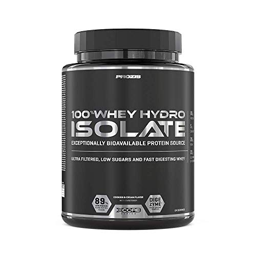 Prozis 100% Whey Hydro Isolate SS para la Quema De Grasas, la Recuperación Muscular y la Musculación, Fácil de Digerir y Bajo en Carbohidratos, Galletas y Crema - 2000 g