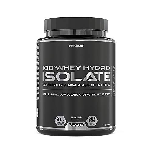 Prozis 100% Whey Hydro Isolate SS para la Quema De Grasas, la Recuperación Muscular y la Musculación, Fácil de Digerir y Bajo en Carbohidratos, Vainilla - 2000 g