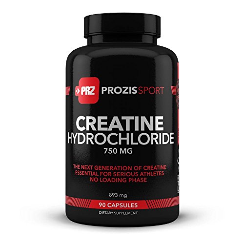 Prozis Creatine HCI 750mg 90 Caps - Complemento para Aumentar la Fuerza, el Rendimiento y el Crecimiento Muscular - 90 Dosis