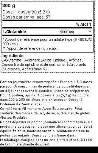 Prozis L-glutamina Componente Fundamental de las Proteínas, Manzana Verde - 300 g