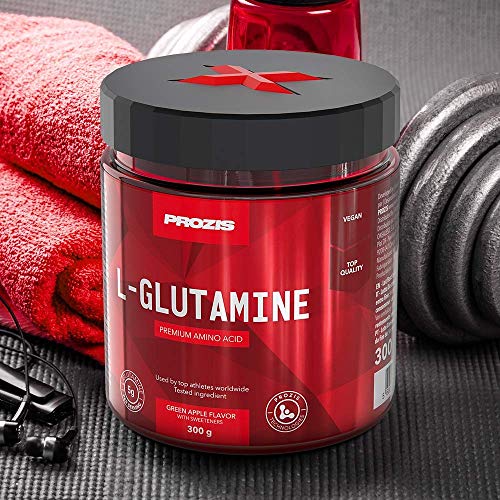 Prozis L-glutamina Componente Fundamental de las Proteínas, Manzana Verde - 300 g