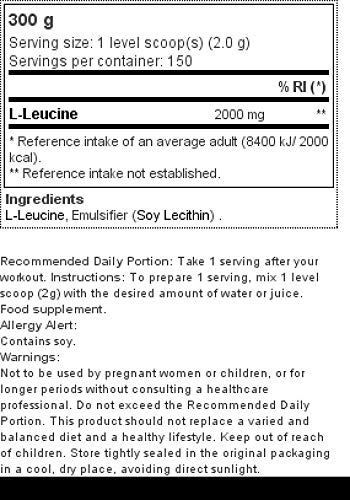 Prozis L-Leucine, Natural - 300 gr