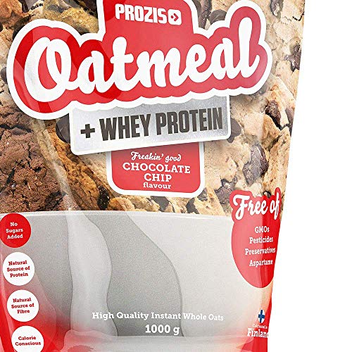 Prozis Oatmeal con Whey Protein 1000g - Cereales Repletos de Hidratos de Carbono de Alta Calidad y Fibras Saciantes -Sabor Pepitas de chocolate -Apto para Vegetarianos - Cardiosaludable -12 Dosis