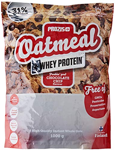 Prozis Oatmeal con Whey Protein 1000g - Cereales Repletos de Hidratos de Carbono de Alta Calidad y Fibras Saciantes -Sabor Pepitas de chocolate -Apto para Vegetarianos - Cardiosaludable -12 Dosis