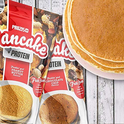 Prozis Pancake + Protein: Tortitas de avena con proteína, Tarta de queso con fresas - 900 g