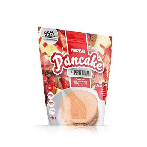 Prozis Pancake + Protein: Tortitas de avena con proteína, Tarta de queso con fresas - 900 g